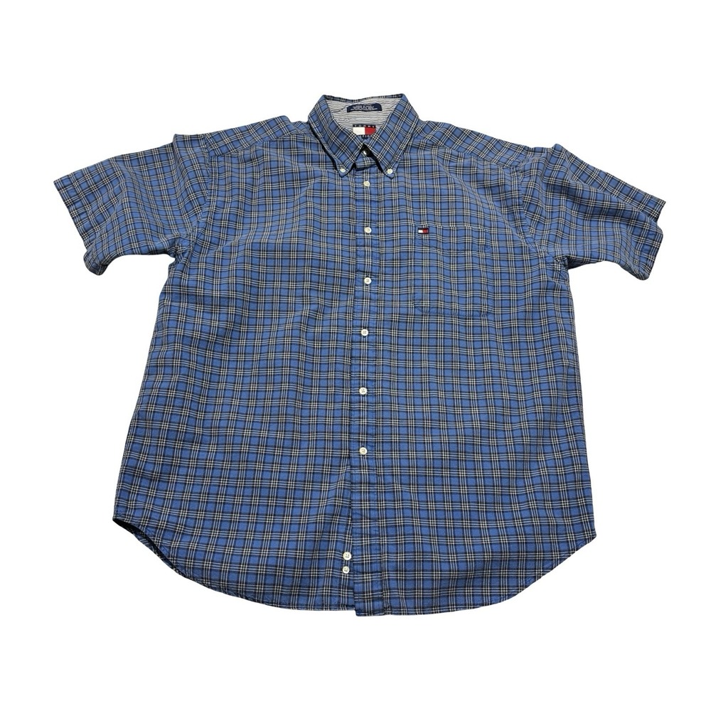 Vintage Y2K Tommy Hilfiger Men's Plaid Button Down Shirt Size XL 25 x 31